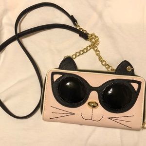 Betsey Johnson Cat Wallet w/chain